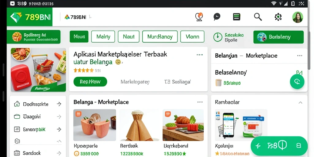 Antarmuka aplikasi 789BNI menampilkan katalog produk yang lengkap dan menarik.