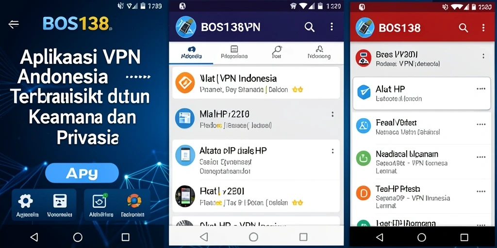 Antarmuka BOS138 yang user-friendly dengan akses cepat ke berbagai fitur VPN.