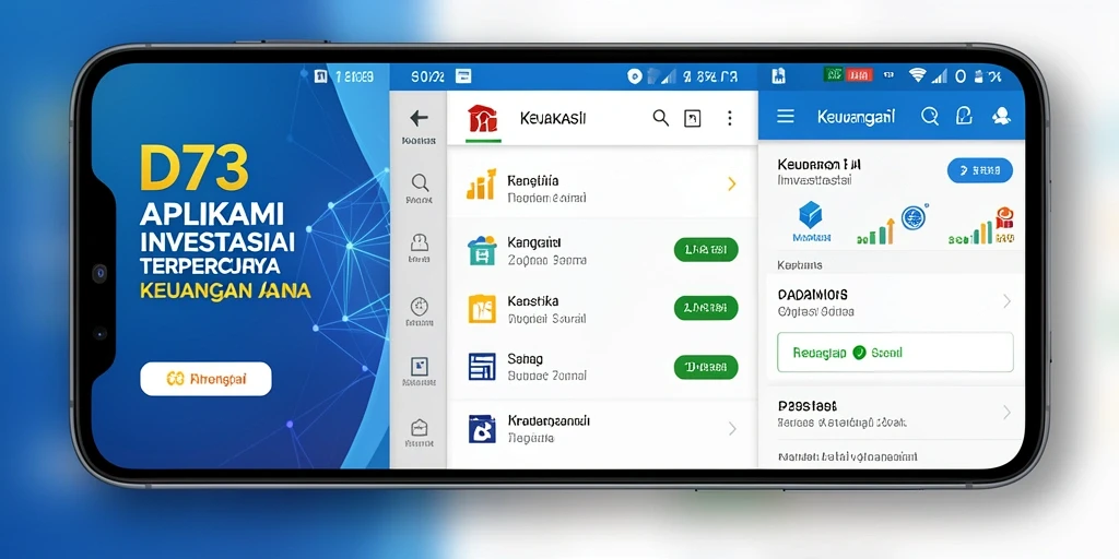 Tampilan antarmuka D73 yang modern dan intuitif untuk investasi.