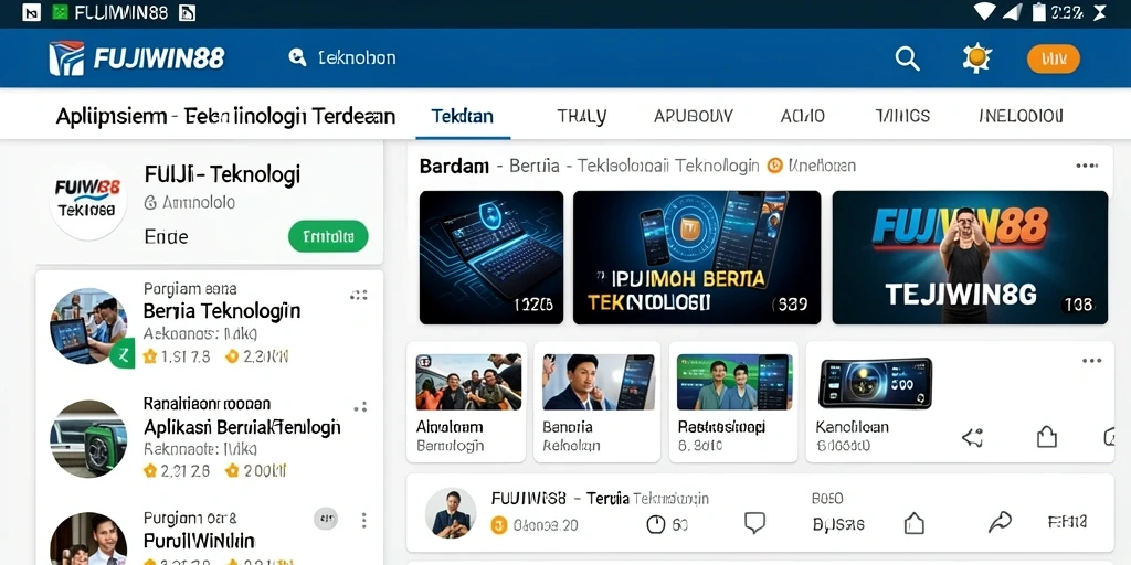 Antarmuka aplikasi FUJIWIN88 yang modern dan intuitif.