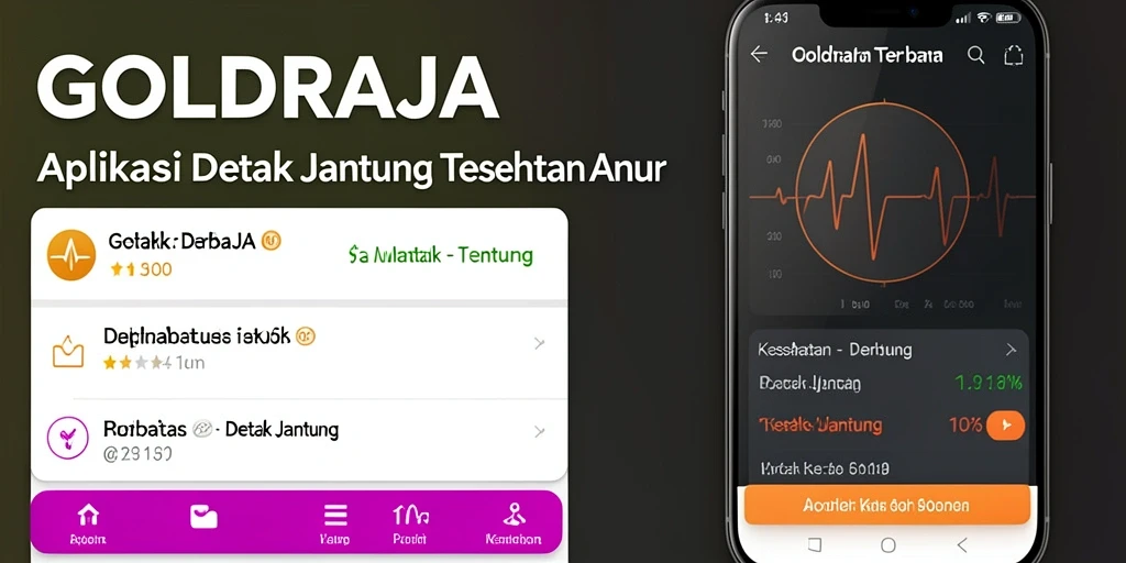 Antarmuka aplikasi GOLDRAJA yang intuitif untuk monitoring Detak Jantung.