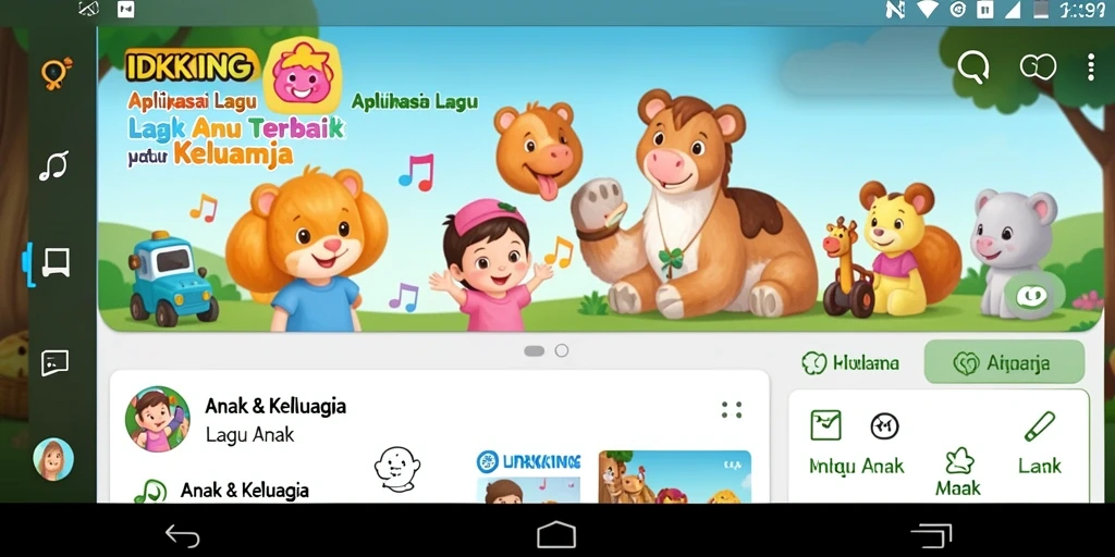 Tampilan antarmuka IDRKING yang menarik dan ramah anak.