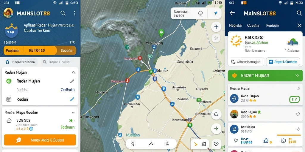 Antarmuka sederhana dan fungsional dari aplikasi Radar Hujan MAINSLOT88.
