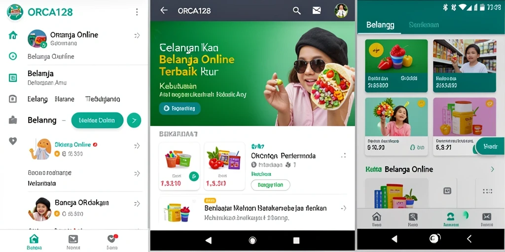 Antarmuka aplikasi ORCA128 untuk pengalaman belanja online yang optimal.