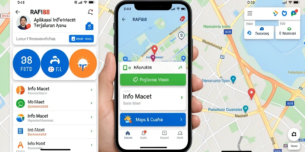 Tampilan antarmuka aplikasi Info Macet RAFI88 yang informatif.