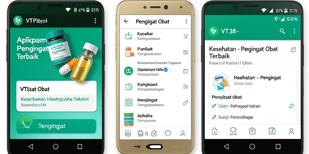 Tampilan antarmuka VT38 yang mudah digunakan untuk pengingat obat.