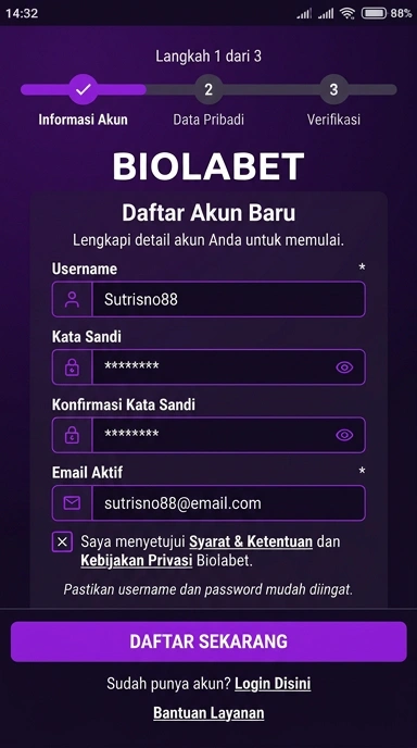 Cara Mudah Daftar Akun Biolabet di Android